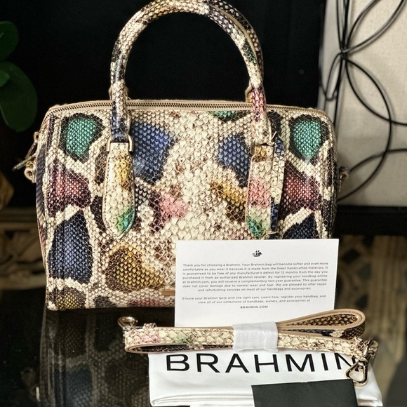 BRAHMIN Multi Caloosa Collection Stacey Top Zip Satchel Bag - Picture 9 of 9